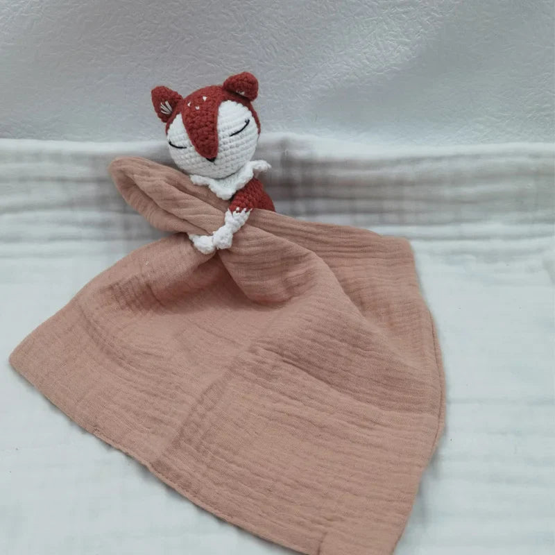 Baby Bib with Sleeping Animals Rattle