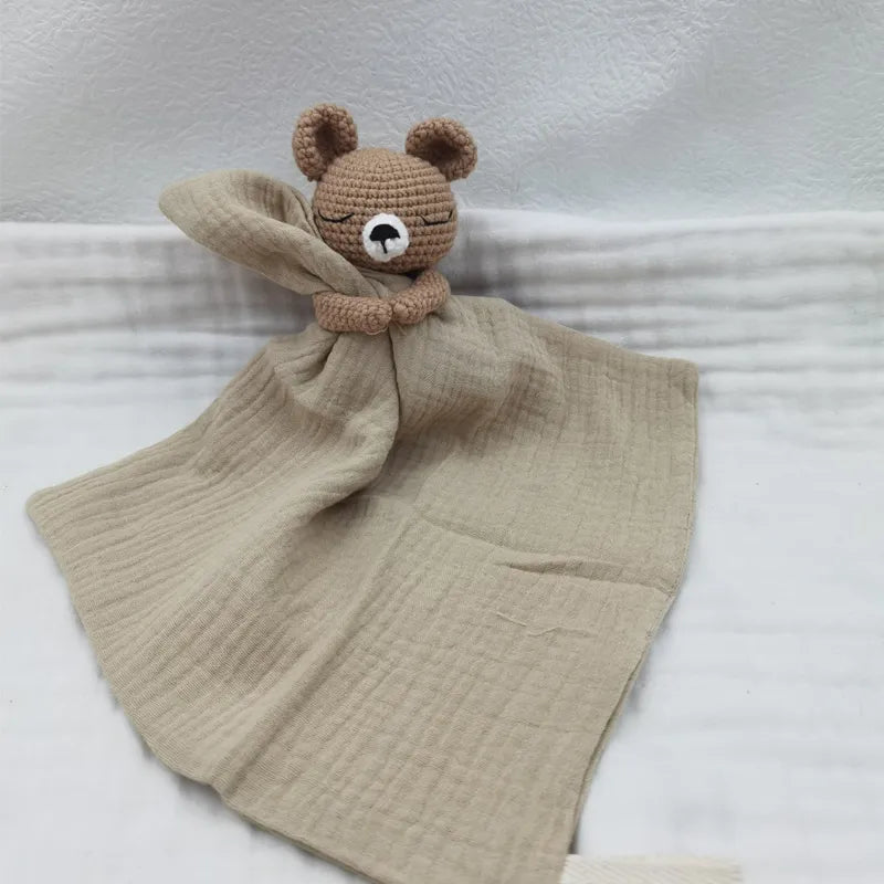 Baby Bib with Sleeping Animals Rattle