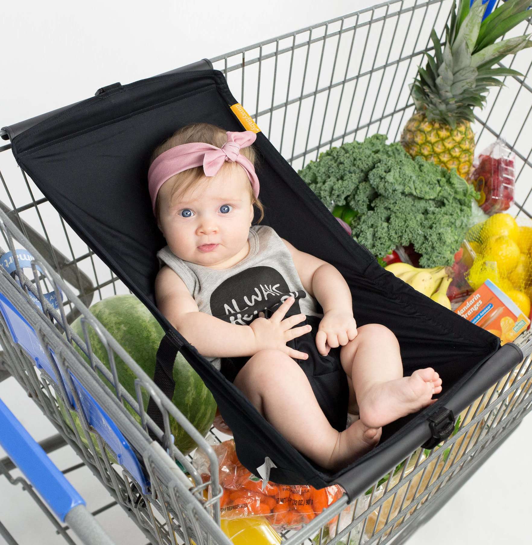 Baby Shopping Cart Hammock | Black Fabric